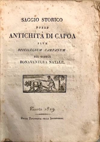 Bonaventura Natale Saggio storico delle antichità  di Capoa sive Spicilegium Campanum 1829 Caserta dalla Tipografia dell'Intendenza